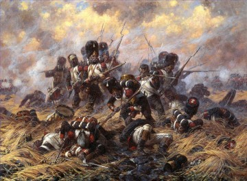 軍事戦争 Painting - ワーテルローの戦いにおける旧衛兵ユリエヴィチ・アヴェリヤノフ軍事戦争